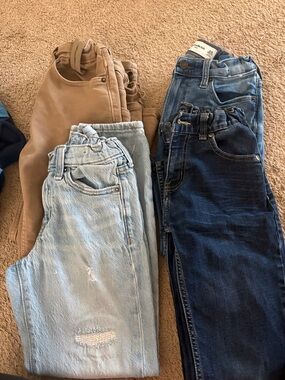 Cat & Jack Kids Jeans and Tan Pants – Light Blue, Dark Blue, Brown